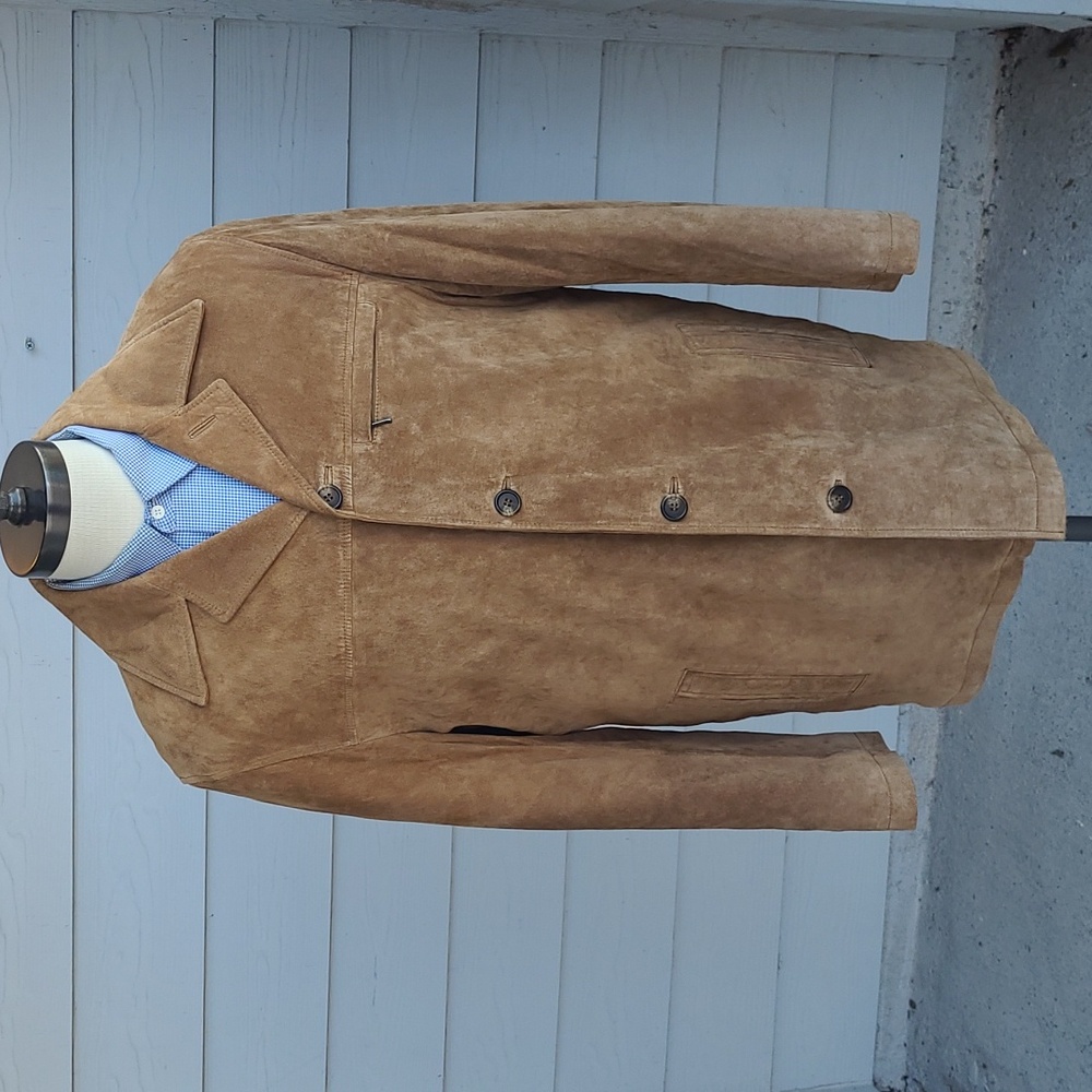 PENDLETON Heavy Tan Brown‎ Pig Leather Sz Small Mens Full Button Jacket Coat